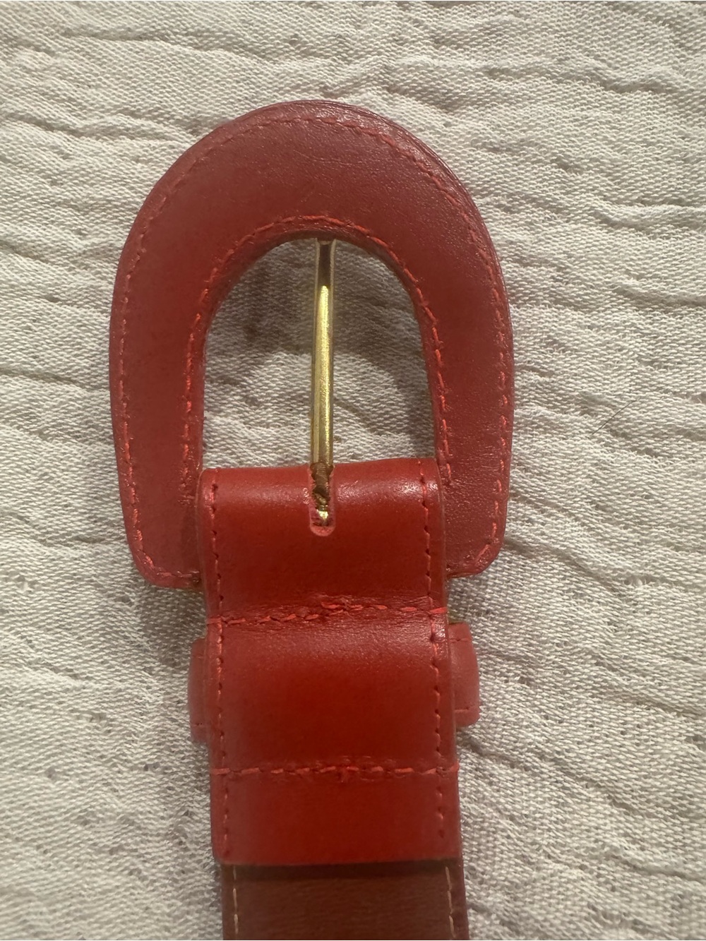 VTG Coach Red Burnished Cowhide Leather Belt #3901 Size Medium - Picture 2 of 9